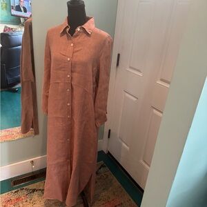 Charlie B. Made in Italy Elegant Button-Down Linen Dress